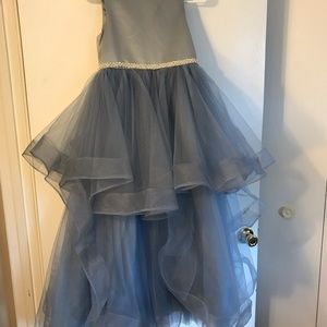 JJ’s House Ball-Gown/Princess Floor-length Flower Girl Dress-Dusty Blue